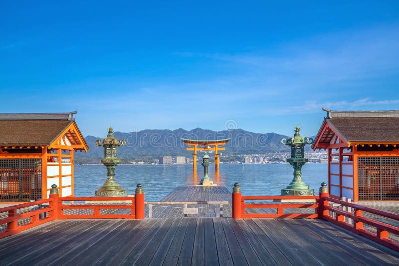 The Famous Floating Torii Gate in Japan Stock Image Image of japanese
