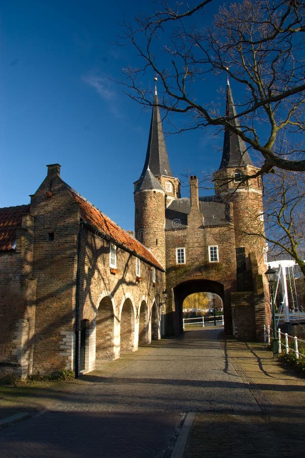 Famous gate to the city in Delft (Oostpoort)