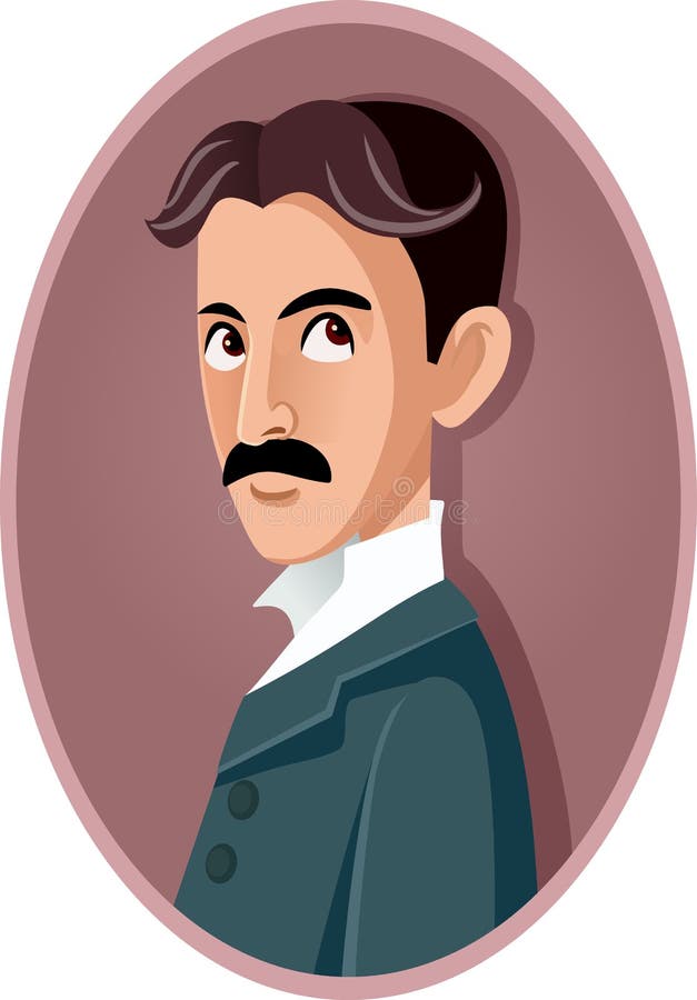 Nikola Tesla Vector Caricature Portrait Stock Vector - Illustration of