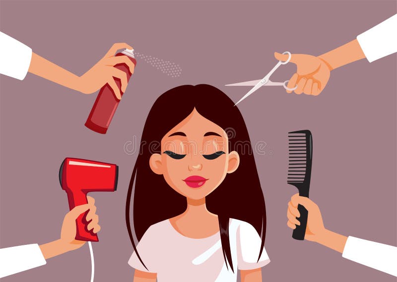 Girl Getting Hair Done Stock Illustrations – 14 Girl Getting Hair Done  Stock Illustrations, Vectors & Clipart - Dreamstime