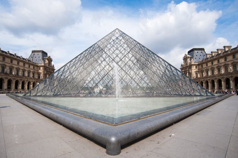 The Famous Glass Pyramid Of Louvre Museum Editorial Stock Image Image