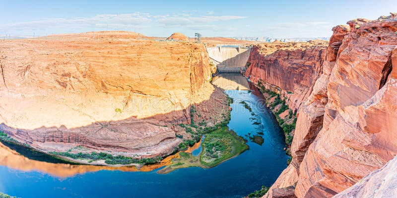 The Famous Glen Canyon Dam Around Lake Powell, Page, Arizona Stock ...