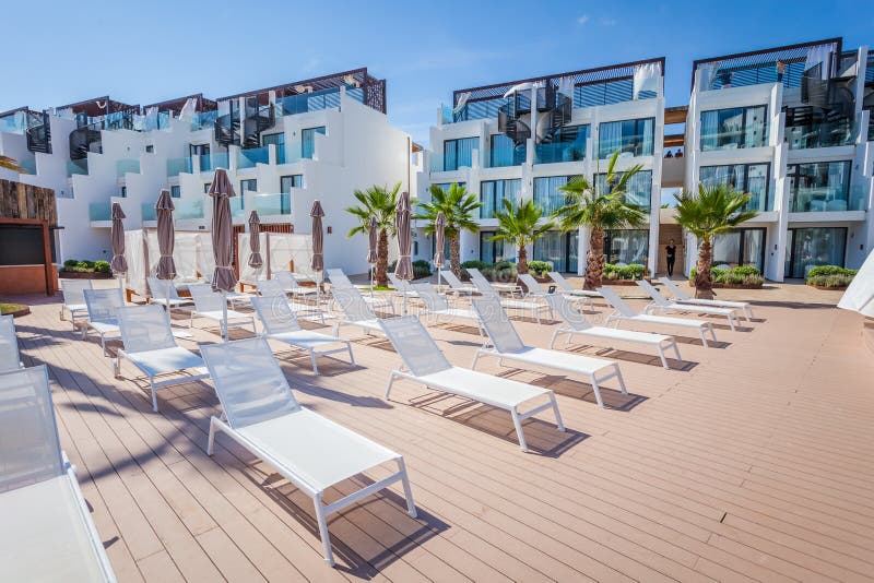 Famous Hard Rock Ibiza hotel, best place for luxury vacation on Ibiza Island
