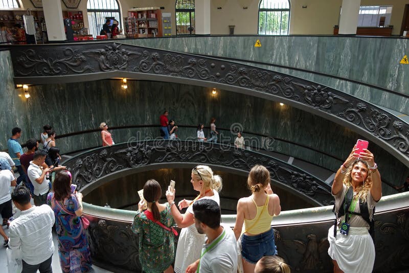 Famous helicoidal staircase at Vatican Museum royalty free stock photos