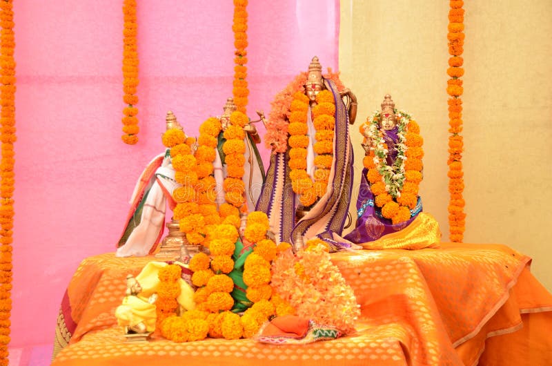 The famous hindu festival Sri Rama Navami in India royalty free stock photo