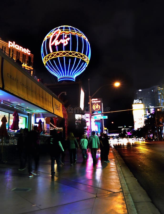 Famous Las Vegas Strip, Attractions, Boulevard, Night, Nevada, USA