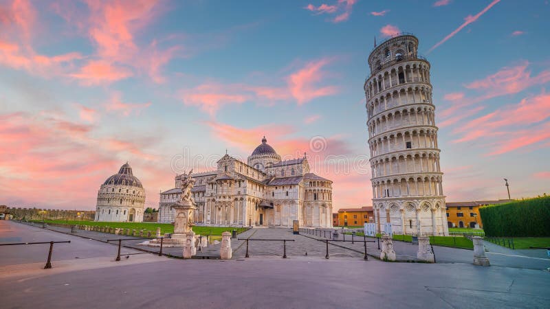 The famous Leaning Tower in Pisa, Italy