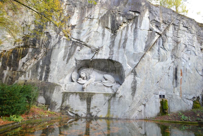 Famous lion monument in Lucerne, Switzerland.