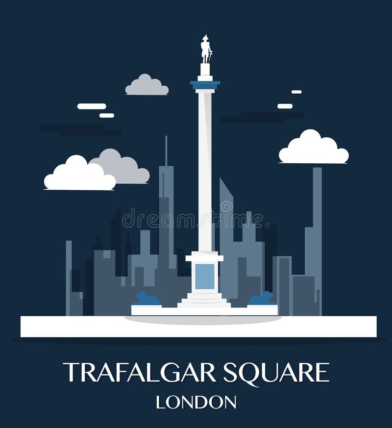 Famous London Landmark Trafalgar Square Illustration. royalty free illustration Famous London Landmark Trafalgar Square Illustration. royalty free illustration