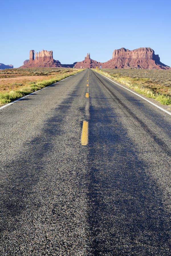 Famous long Road to the Monument Valley royalty free stock images Famous long Road to the Monument Valley royalty free stock images
