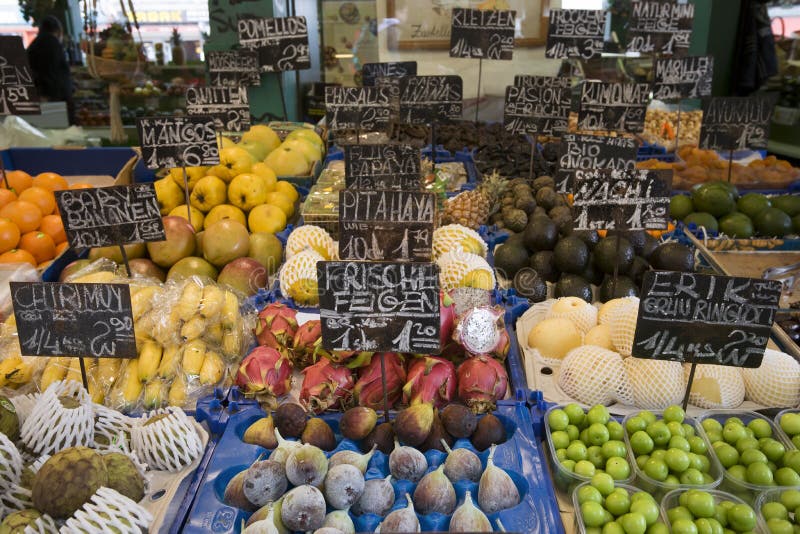The famous market in Vienna royalty free stock photography