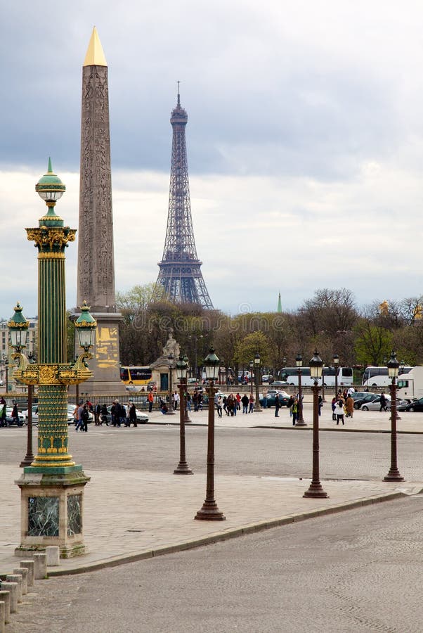 Famous Monuments In Paris. The Eiffel Tower As Well As The ...