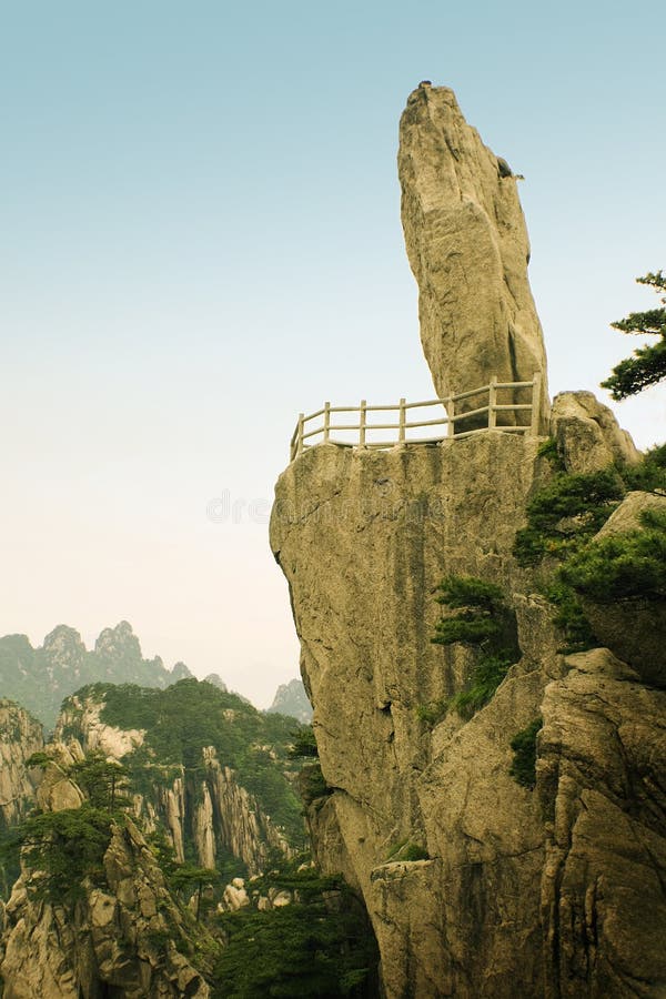 Famous peak on huangshan mountain in china stock photo Famous peak on huangshan mountain in china stock photo