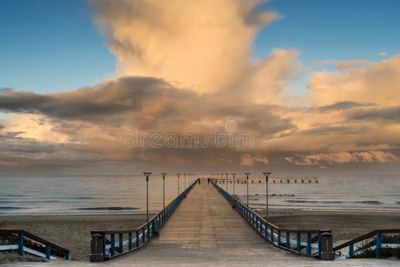 Famous pier in Palanga, Lithuania, Europe