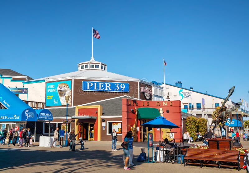 Pier 39 at Fisherman`s Wharf in San Francisco Editorial Stock