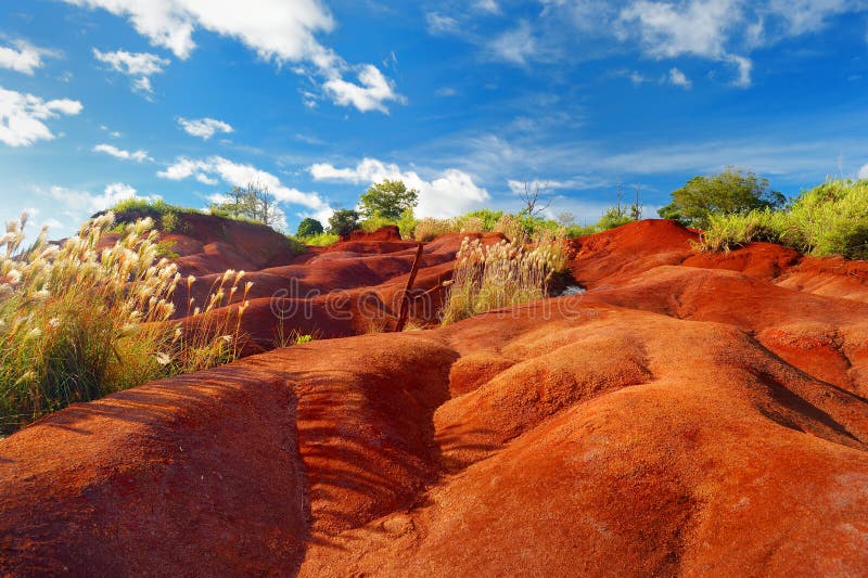 Famous red dirt of Waimea Canyon in Kauai