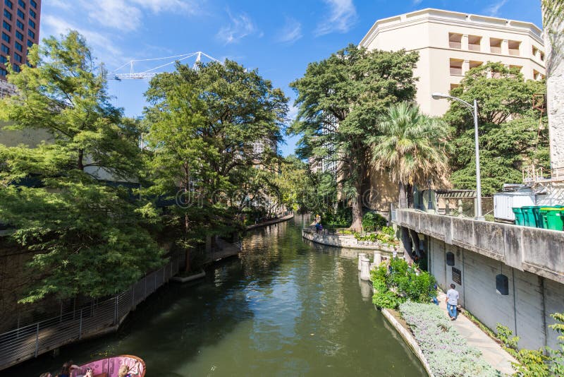Famous San Antonio River Walk in Downtown San Antonio, Texas Editorial