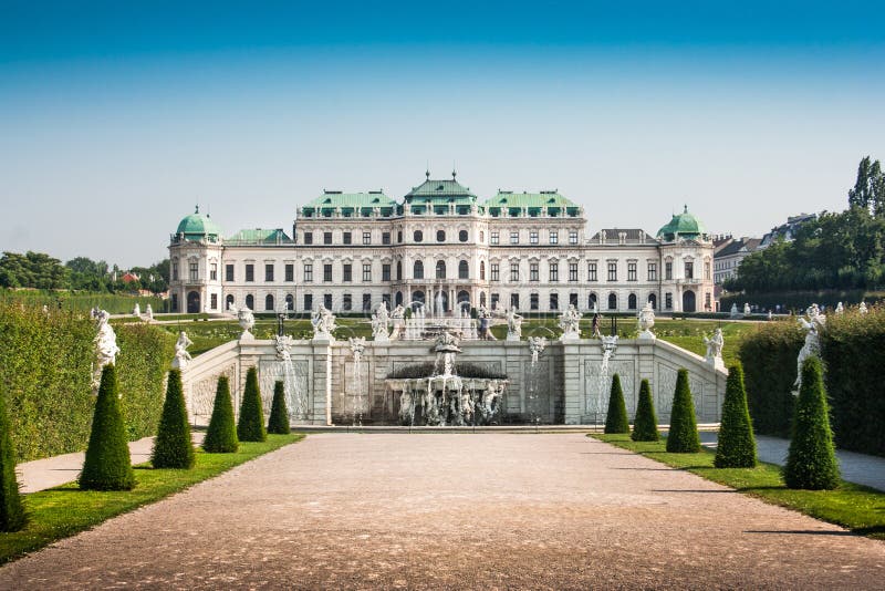 Famous Schloss Belvedere in Vienna, Austria stock photos