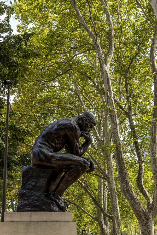 Famous Sculpture of the Thinker in Philadelphia Editorial Photography ...