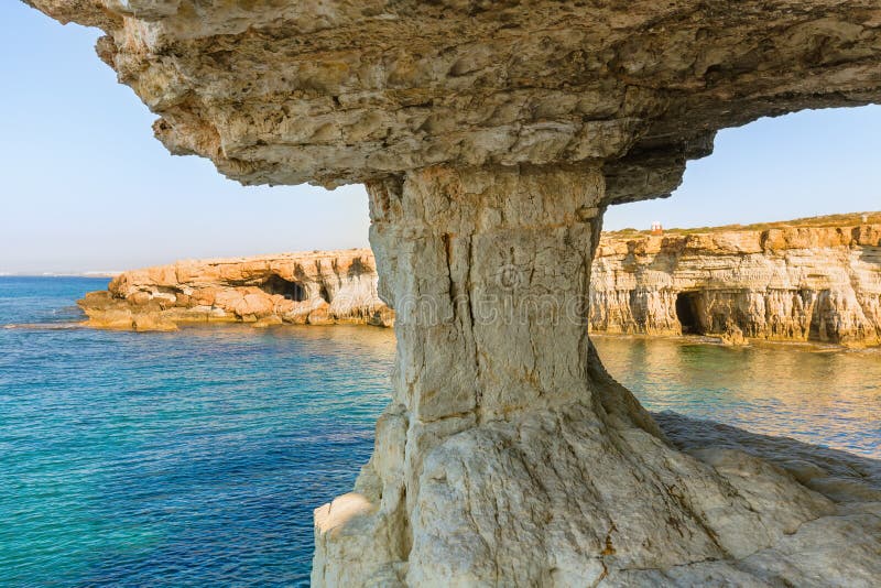 Famous Sea Caves at sunset in Ayia Napa Cyprus