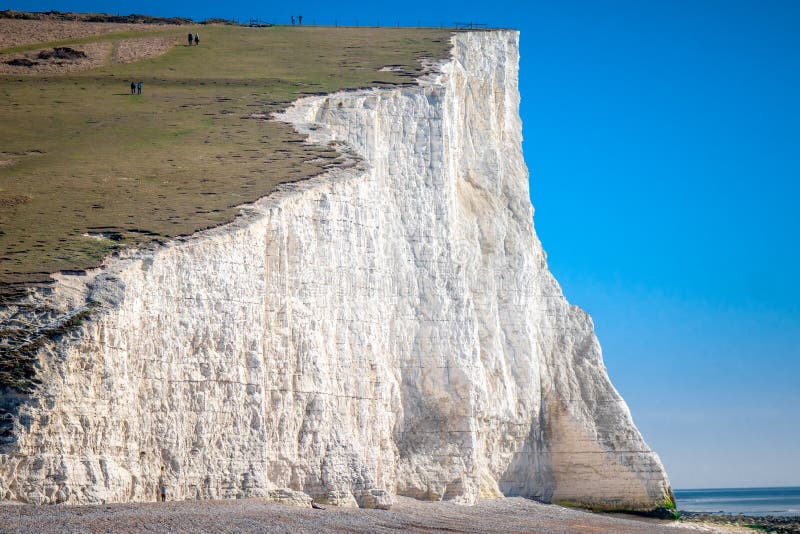 Famous Seven Sisters White Cliffs at the Coast of Sussex England Stock ...