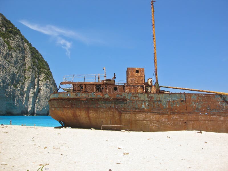 Famous Shipwreck on Zakynthos Greece Stock Photo Image of island