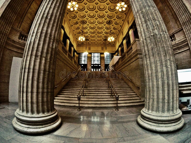 Famous Stairs To 125 Street Subway Station in Harlem, New York City