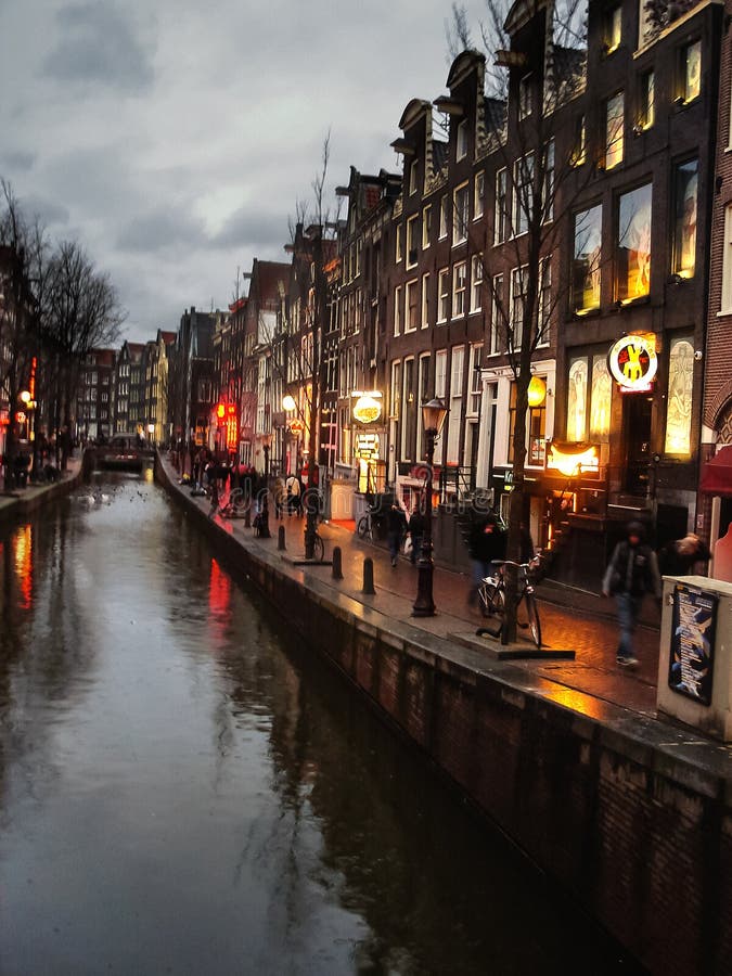 The famous street red light district in Amsterdam. Netherlands