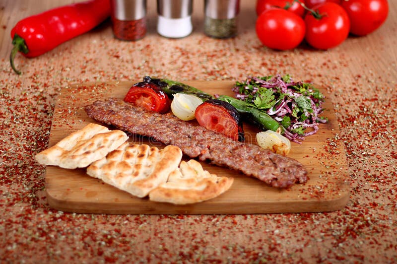 Famous Turkish Orfa Fried Kebab with Full Service with Green Pepper ...