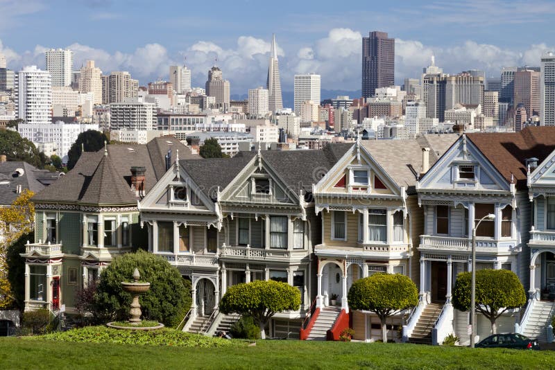 Famous Victorian Row Houses In San Francisco Editorial Image Image
