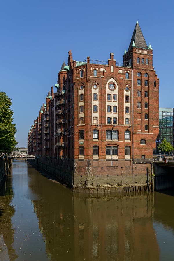 Famous views of the Speicherstadt Warehouse District in Hamburg, Germany