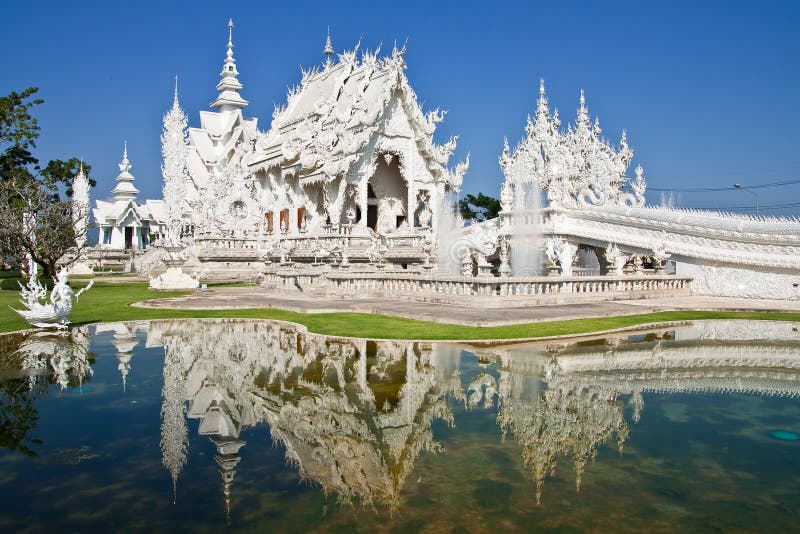 Famous white church of Wat Rong Khun, Thailand