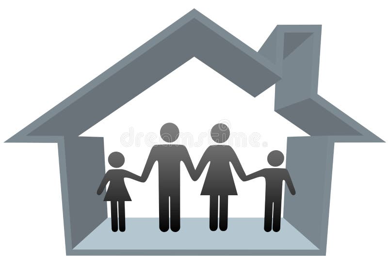 A família da casa parents crianças para casa ilustração royalty free A família da casa parents crianças para casa ilustração royalty free