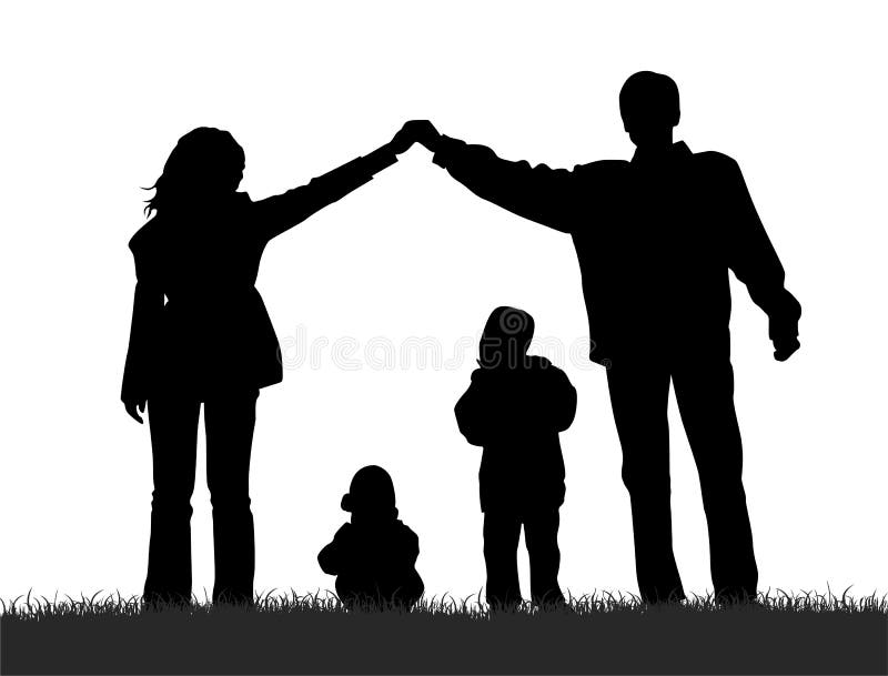 Família da silhueta ilustração royalty free Família da silhueta ilustração royalty free