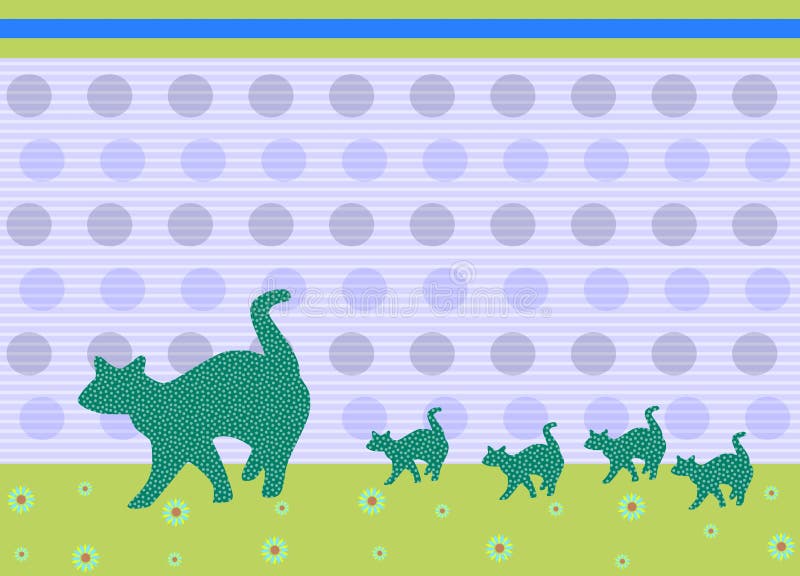 Família dos gatos ilustração royalty free Família dos gatos ilustração royalty free