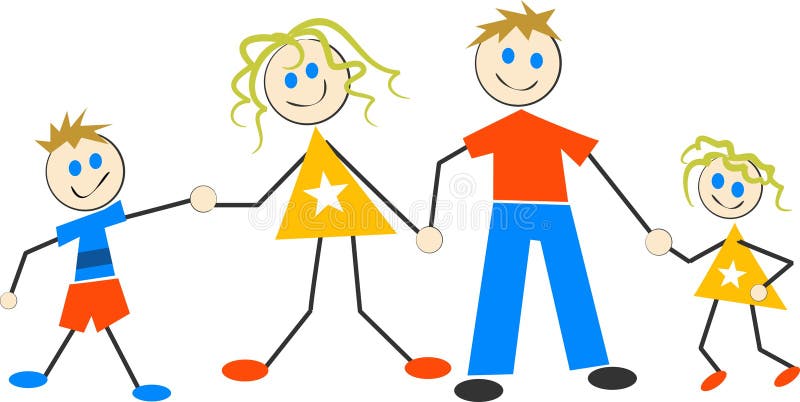 Família feliz ilustração royalty free Família feliz ilustração royalty free