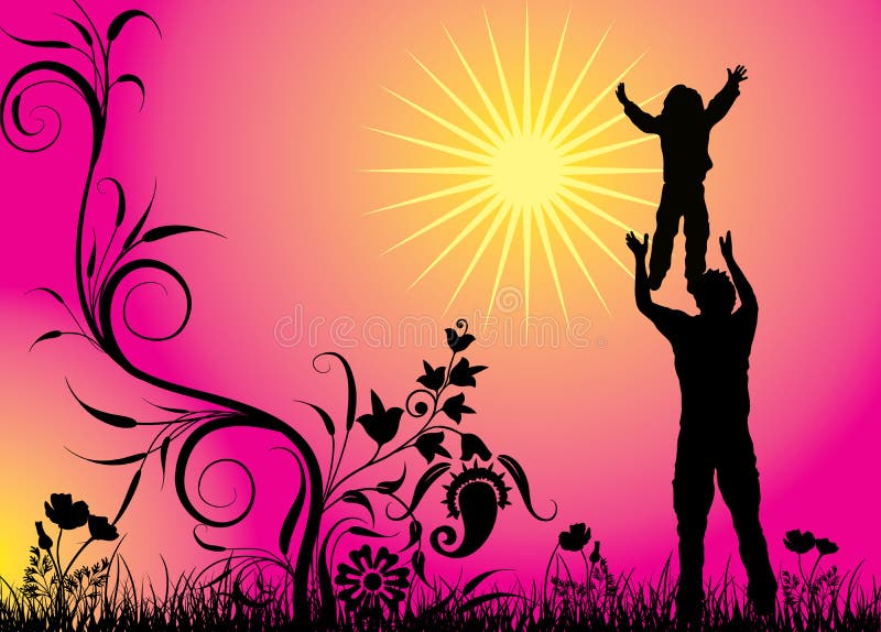 Família feliz, vetor ilustração royalty free