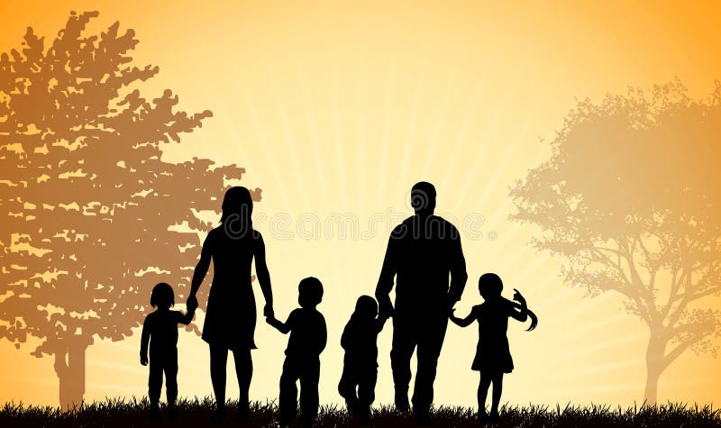 Família que anda junto ilustração do vetor Família que anda junto ilustração do vetor