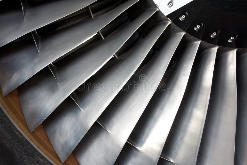 Close up shot of aero-engine fanblades. Close up shot of aero-engine fanblades