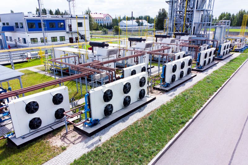 Fan Cooling System at the Gas Station. Stock Image Image of chemical, outside 156200271