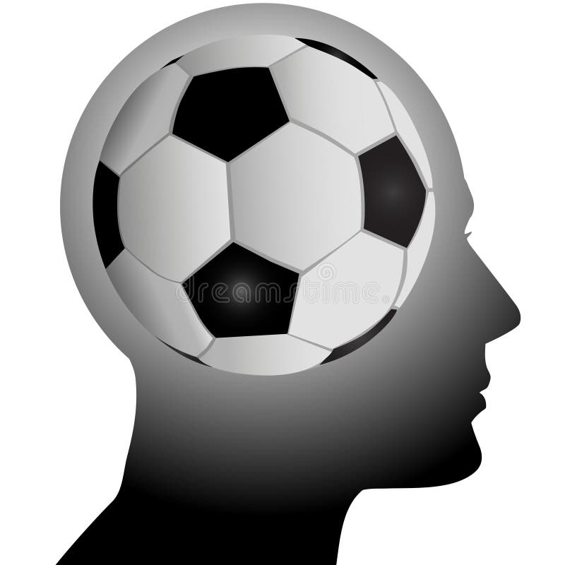 Fan Head Has Football Soccer in Mind Stock Illustration Illustration