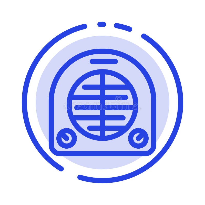 Fan, Heater, Heating, Home Icons. Flat and Line Filled Icon Set Vector