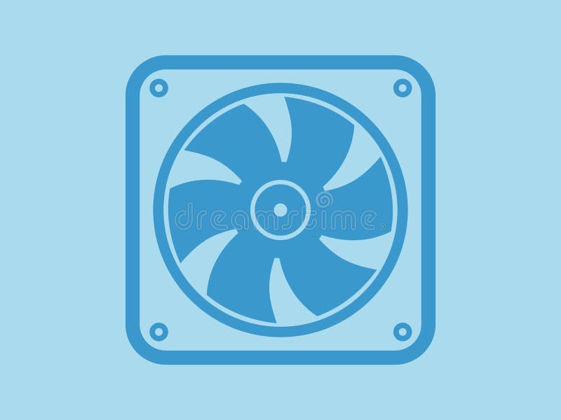 PCU Fan icon, minimal design. Airflow symbol vectors