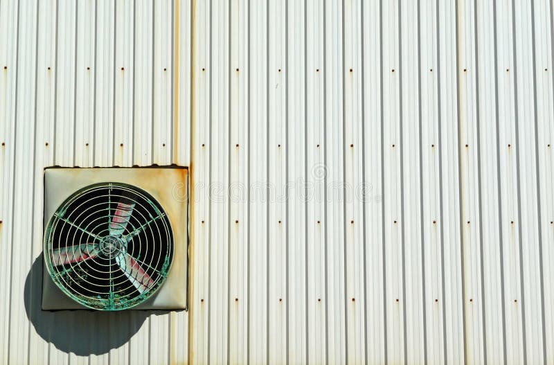 Fan on Industrial Building Exterior Stock Photo Image of