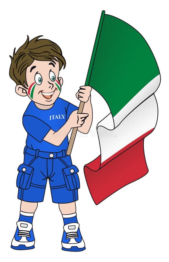 Fan mit Flagge von Italien vektor abbildung. Illustration von