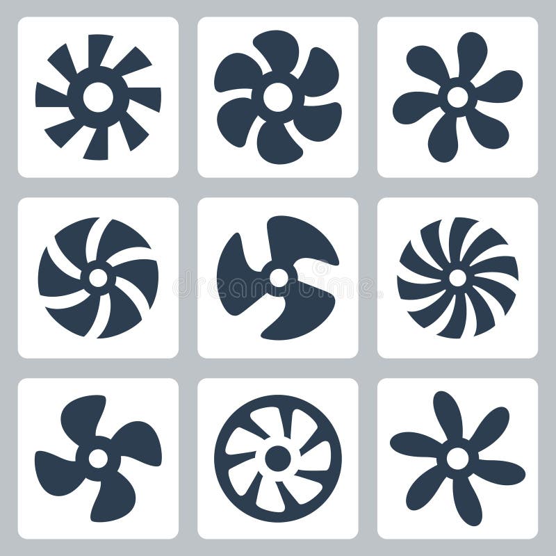 Fan propellers vector icons