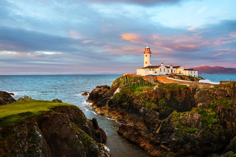 Fanad head at Donegal, Ireland with lighthouse at sunset