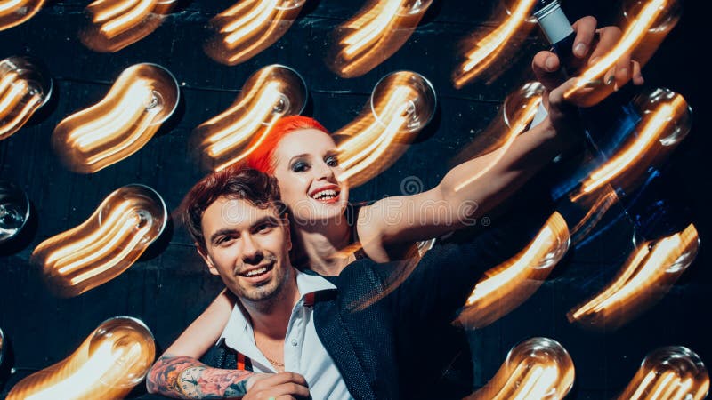 Fancy celebration drunk couple fun nightclub stock photo Fancy celebration drunk couple fun nightclub stock photo