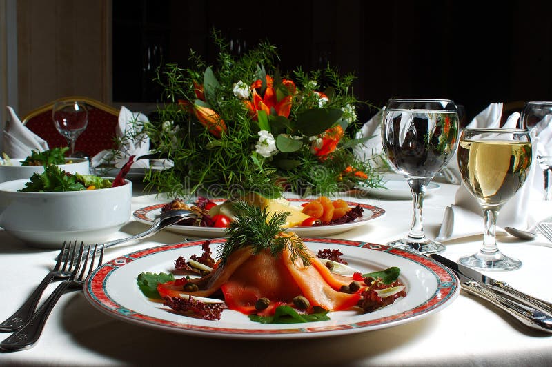 Fancy Dinner stock image. Image of ornament, vegetable - 617361