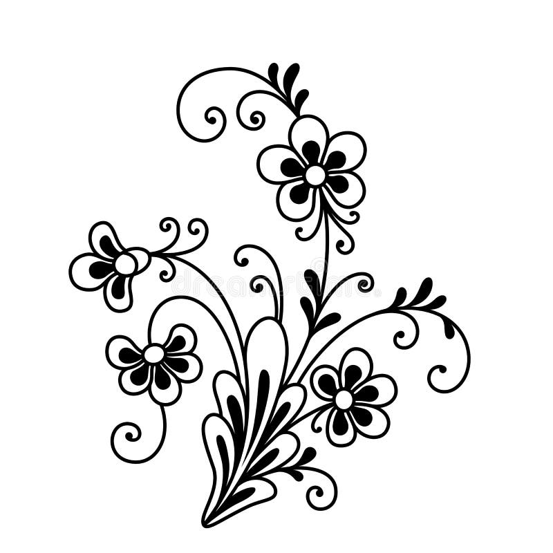 Download Fancy flower stock vector. Image of monochrome, flourishes ...